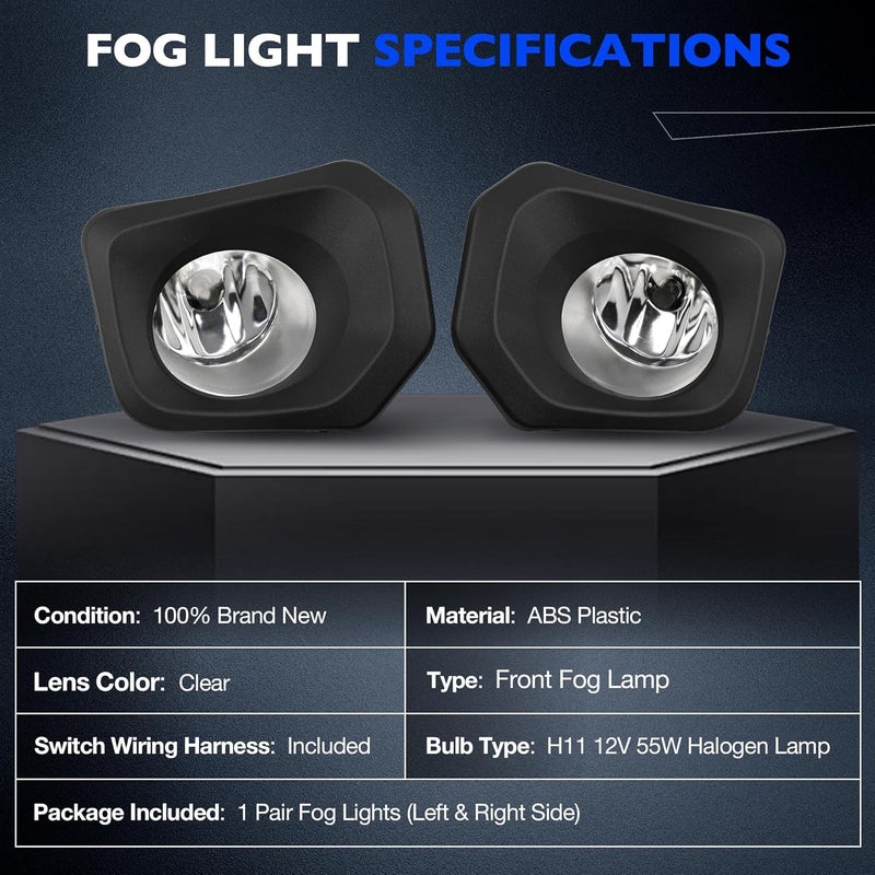 Misakomo Fog Lights - Front Fog Lamps Assembly Compatible with Toyota Tacoma SR SR5 Pickup Truck 2016-2023 - Fog Lamp Kit Replacement for 8122002160, 8121002160, TO2592129, and TO2593129 - Image 4